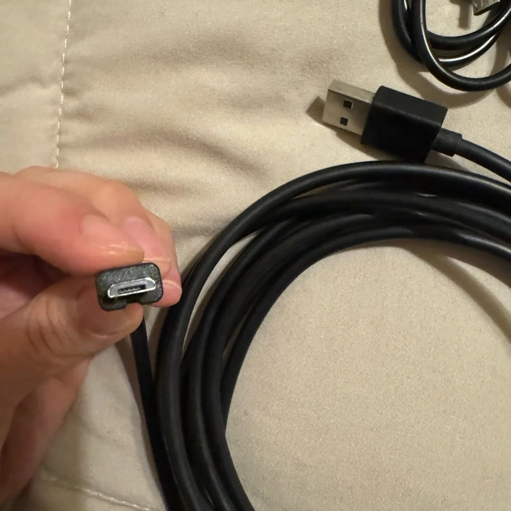 Assorted USB Charging Cables - Black, White, Blue